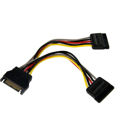 6In SATA Power Y Splitter Cable Adapter - M/F - Power Splitter - SATA Power (M) to SATA Power (F) - 6 in - PYO2SATA