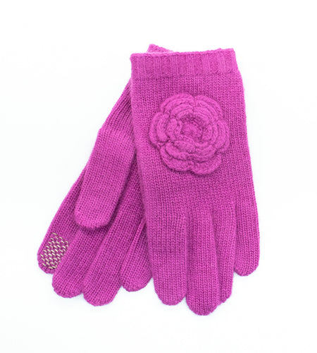 KIDS TECH GLOVES WITH FLOWER