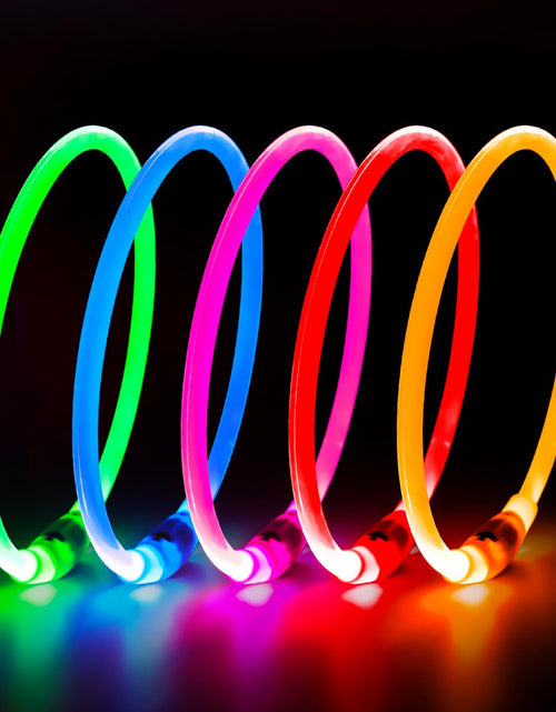Load image into Gallery viewer, LED Dog Collar - USB Rechargeable Light up Dog Collars Glow in the Dark - Waterproof LED Dog Necklace Light for Night Walking (Green)
