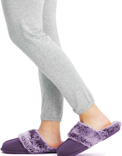 Load image into Gallery viewer, Women'S Comfy Faux Fur House Slipper Scuff Memory Foam Slip on Anti-Skid Sole
