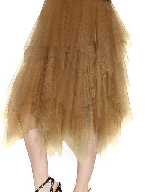 Load image into Gallery viewer, Women'S Sheer Tutu Skirt Tulle Mesh Layered Midi Skirt
