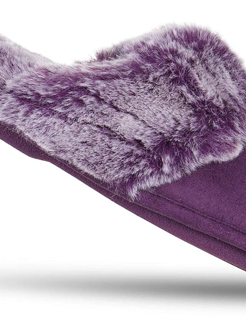 Load image into Gallery viewer, Women'S Comfy Faux Fur House Slipper Scuff Memory Foam Slip on Anti-Skid Sole
