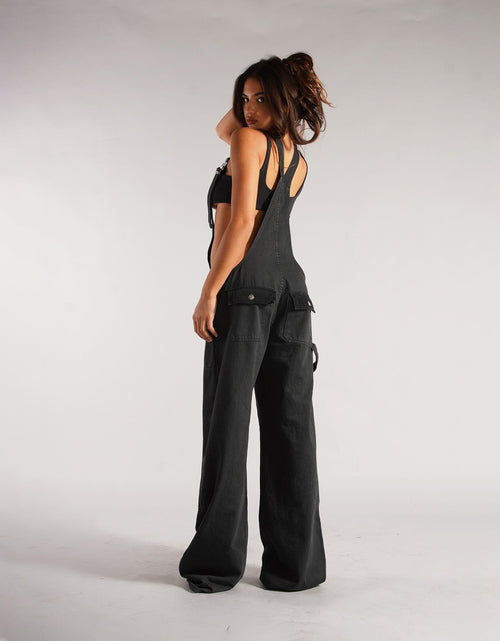Load image into Gallery viewer, Y2K Zipper Denim Overalls with Pockets Fashion Loose Suspender Jumpsuit Streetwear Jeans Pants Womens Clothing
